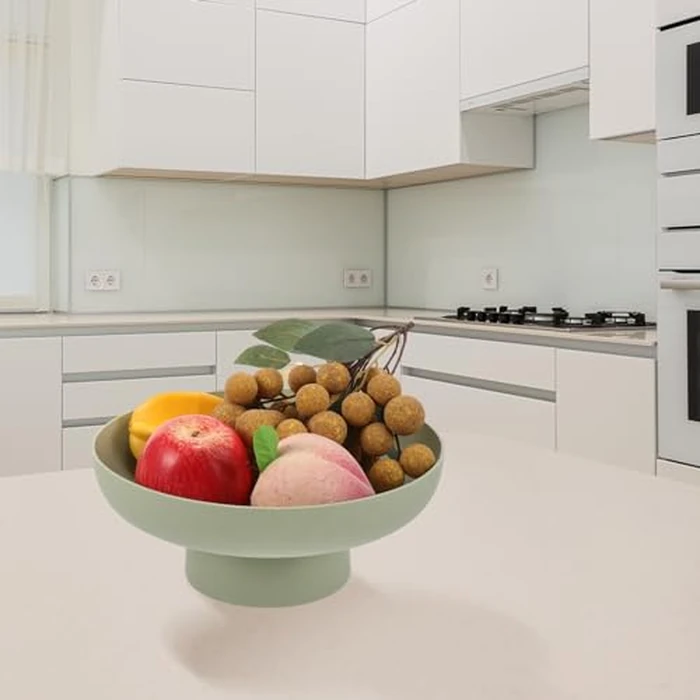 Luxshiny High Base Fruit Draining Bowl Portable Fruit Basket Decorative Holder Multi-Function Snack and Dessert Stand for Home Parties Events 10.23X10.23X4.13In by Luxshiny - Image 2