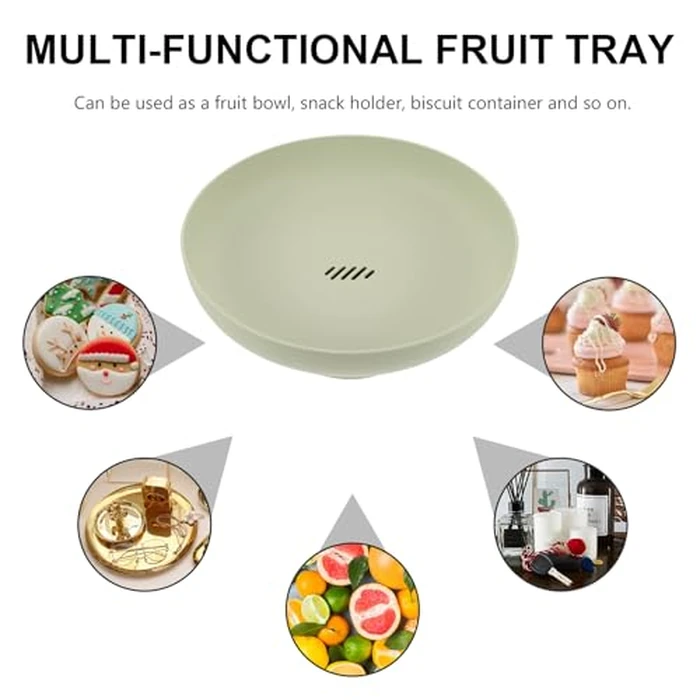 Luxshiny High Base Fruit Draining Bowl Portable Fruit Basket Decorative Holder Multi-Function Snack and Dessert Stand for Home Parties Events 10.23X10.23X4.13In by Luxshiny - Image 5