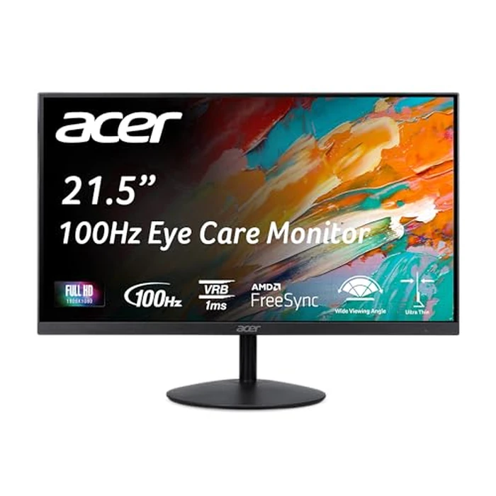 Acer SB222Q EBI 21.5" Full HD (1920 x 1080) Widescreen Frameless IPS Monitor|AMD FreeSync | 1ms (VRB) | 100Hz Refresh | 1 x HDMI & 1 x VGA | HDMI Cable Incl. by Acer - Used - Very Good condition - CA$83.69