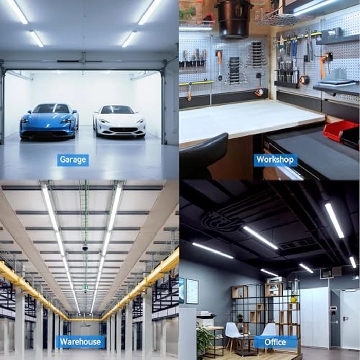 CNSUNWAY Led Shop Lights, 4FT LED Light 50W 7500LM 6500K Daylight White, D Shape Garage Light, Linkable Clear Cover T8 Integrated for Garage Workshop Workbench, ETL Listed(6-Pack) by CNSUNWAY LIGHTING - Image 6