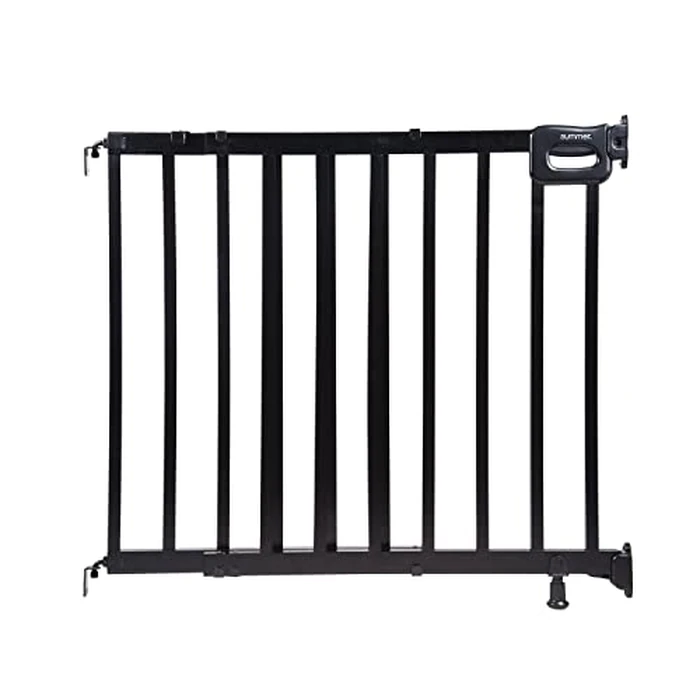 Summer Infant Summer Deluxe Stairway Simple to Secure Wood Safety Baby Gate, Fits Openings 30-48" Wide, for Doorways & Stairways, 32" Tall Walk-Through Baby & Pet Gate, Black, One Size by Ingenuity - Used - Acceptable condition - CA$65.61