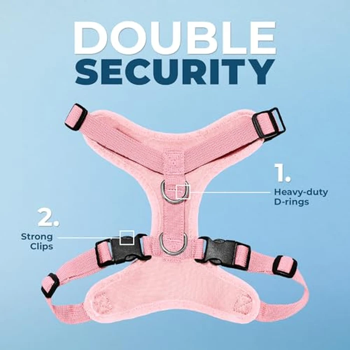 Voyager Step-in Lock Pet Harness - All Weather Mesh, Adjustable Step in Harness for Cats and Dogs by Best Pet Supplies - Pink, XL by Best Pet Supplies - Image 2