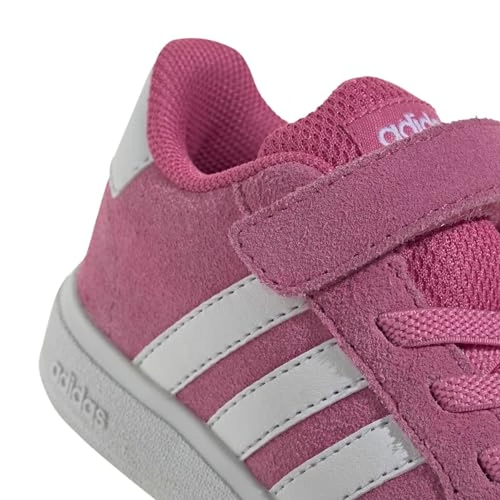 adidas Unisex-Baby Grand Court 2.0 Elastic Lace & Strap, Pink Fusion/White/White, 5 by adidas - Image 4