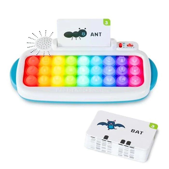 Chuckle & Roar Pop It! ABC & Spelling Keyboard - Interactive Alphabet & Sight Word Learning Toy with LED Lights, Soft Sensory Keys, 3 Grow-with-Me Modes, Screen-Free Educational Toy for Kids by Chuckle & Roar - Used - Like New condition - US$28.49