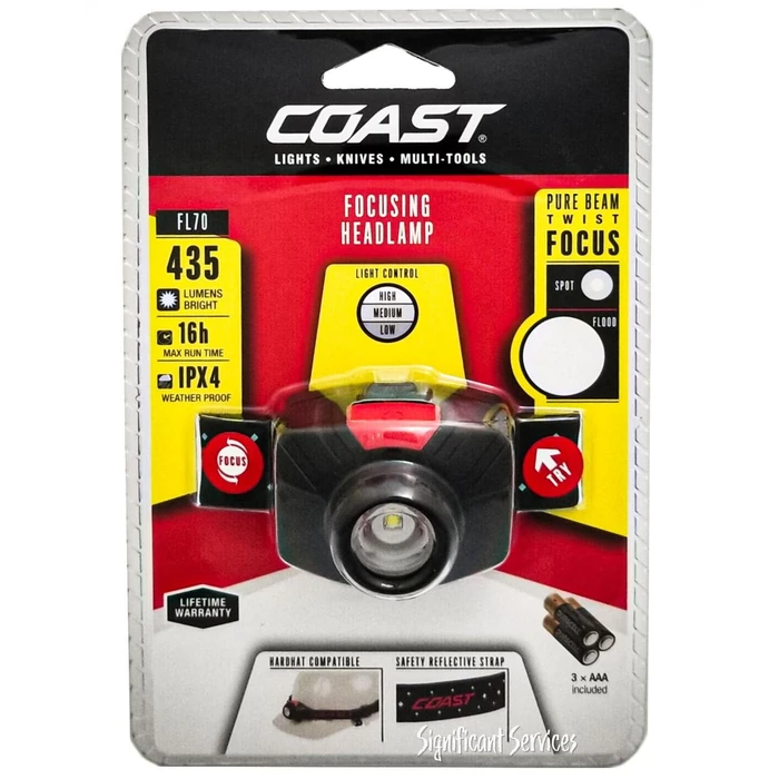 Coast 21324 FL70 LED Ultra Wide Angle Flood Beam Headlamp - Black by Coast - Image 3
