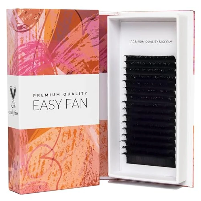 LLBA Easy Fan Eyelash Extensions | 0.03~0.07mm Thickness | C CC D Curl | 9mm-16mm Mixed & Single Length | Super Matte Black Volume Self Fanning Lash Extensions, Professional Supplies for Lash Techs by LLBA - Used - Very Good condition - CA$12.44