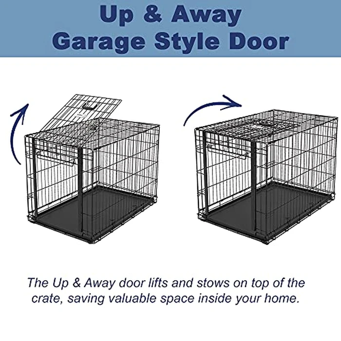 MidWest Homes for Pets Ovation Single Door Medium Folding Metal 76.2cm Long Dog Crate with Divider Panel, Floor Protecting Feet, Leak-Proof Pan, Medium Dog Breed, Black, Model 1930 by MidWest Homes for Pets - Image 2