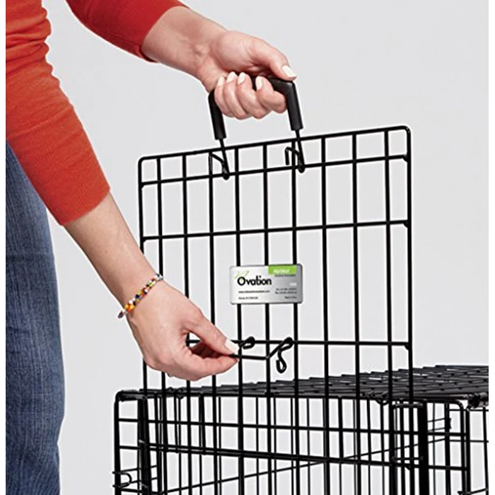 MidWest Homes for Pets Ovation Single Door Medium Folding Metal 76.2cm Long Dog Crate with Divider Panel, Floor Protecting Feet, Leak-Proof Pan, Medium Dog Breed, Black, Model 1930 by MidWest Homes for Pets - Image 3