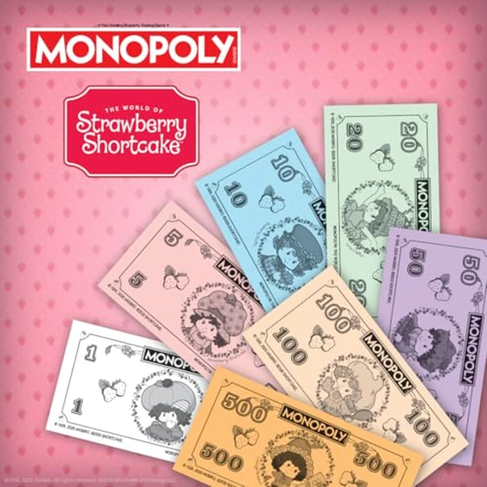 Monopoly: Strawberry Shortcake Board Game, Buy, Sell & Trade Locations Like Big Apple City, Citrus Acres & More, Includes 6 Collectible Tokens Like Blueberry Muffin's Basket & More, Official Merch by USAOPOLY - Image 2