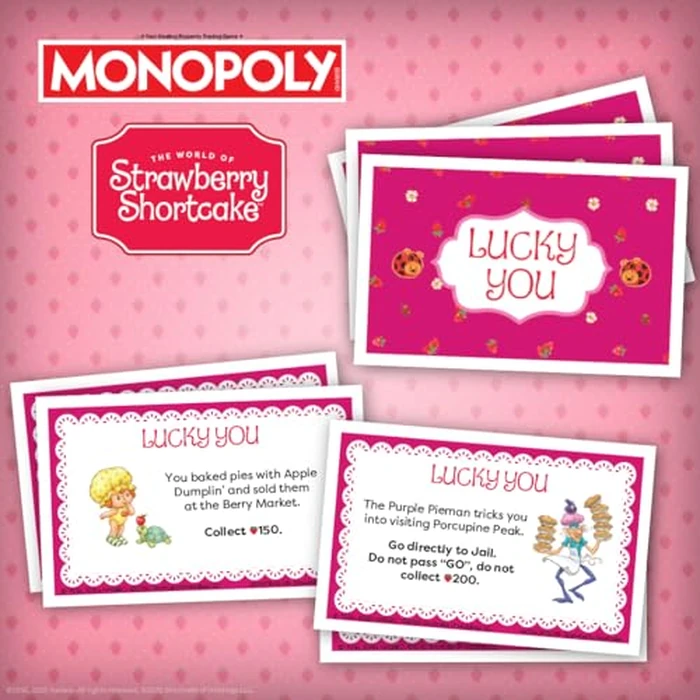 Monopoly: Strawberry Shortcake Board Game, Buy, Sell & Trade Locations Like Big Apple City, Citrus Acres & More, Includes 6 Collectible Tokens Like Blueberry Muffin's Basket & More, Official Merch by USAOPOLY - Image 5