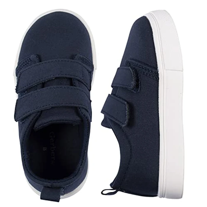 Gerber Sneakers Crib Shoes Newborn Infant Toddler Neutral Boy Girl, Navy, 4 by Gerber - Image 1