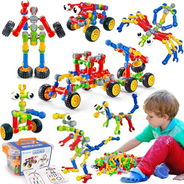 Kids STEM Building Toys for 3 4 5 6 7 8+ Year Old Boy Girl Birthday Gift, 125 Pcs Preschool Classroom Educational Building Blocks Stem Kits Activities Ages 3-5 4-8 5-7 6-8 Engineering Creative Games by Qirptey - Image 1