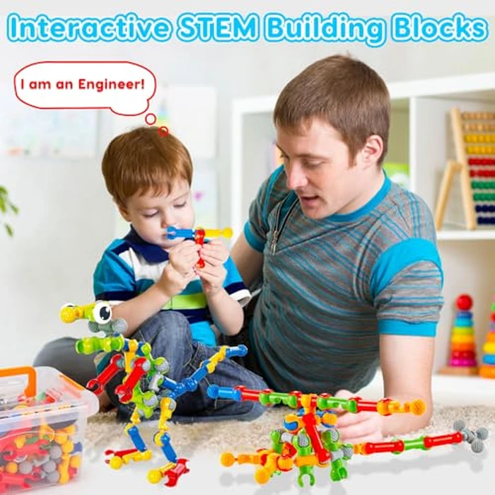 Kids STEM Building Toys for 3 4 5 6 7 8+ Year Old Boy Girl Birthday Gift, 125 Pcs Preschool Classroom Educational Building Blocks Stem Kits Activities Ages 3-5 4-8 5-7 6-8 Engineering Creative Games by Qirptey - Image 5