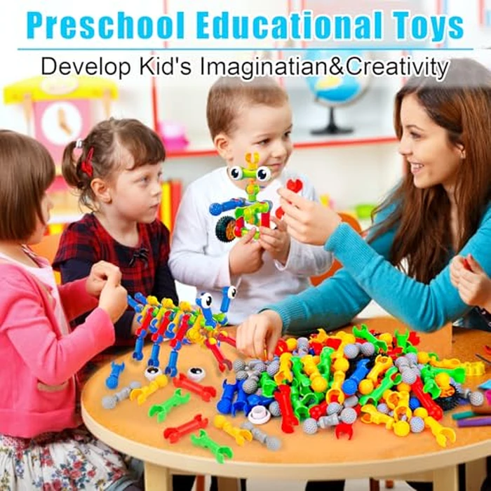 Kids STEM Building Toys for 3 4 5 6 7 8+ Year Old Boy Girl Birthday Gift, 125 Pcs Preschool Classroom Educational Building Blocks Stem Kits Activities Ages 3-5 4-8 5-7 6-8 Engineering Creative Games by Qirptey - Image 7
