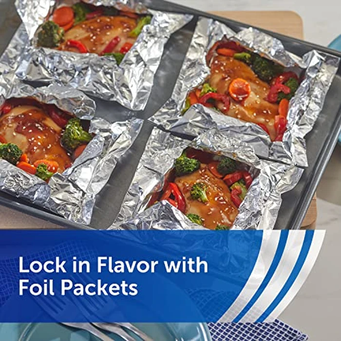 Reynolds Wrap Everyday Strength Aluminum Foil Roll, Freezer and Grill Safe, Great for Foil Packets and Home Cooking, 12 Inches Wide, 200 Total Sq. Ft. by Reynolds - Image 6