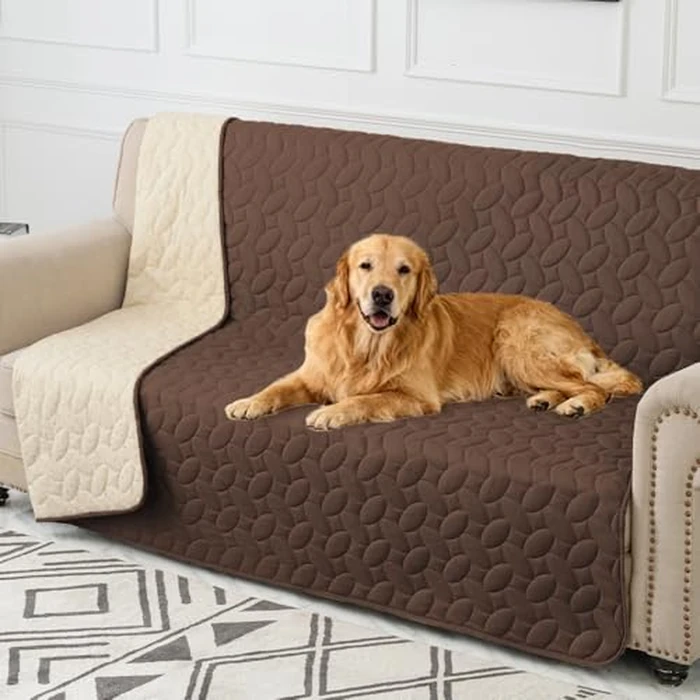 Ameritex Pet Bed Cover Dog Bed Blanket for Sofa and Furniture Waterproof New Pattern Design (52x82 Inch, Chocolate) by Ameritex - Used - Very Good condition