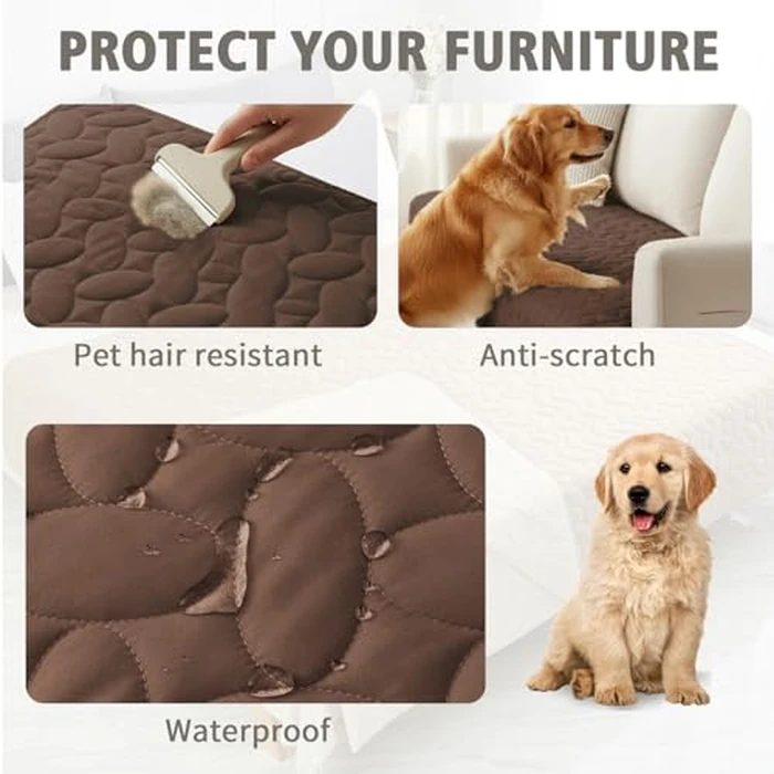 Ameritex Pet Bed Cover Dog Bed Blanket for Sofa and Furniture Waterproof New Pattern Design (52x82 Inch, Chocolate) by Ameritex - Image 2