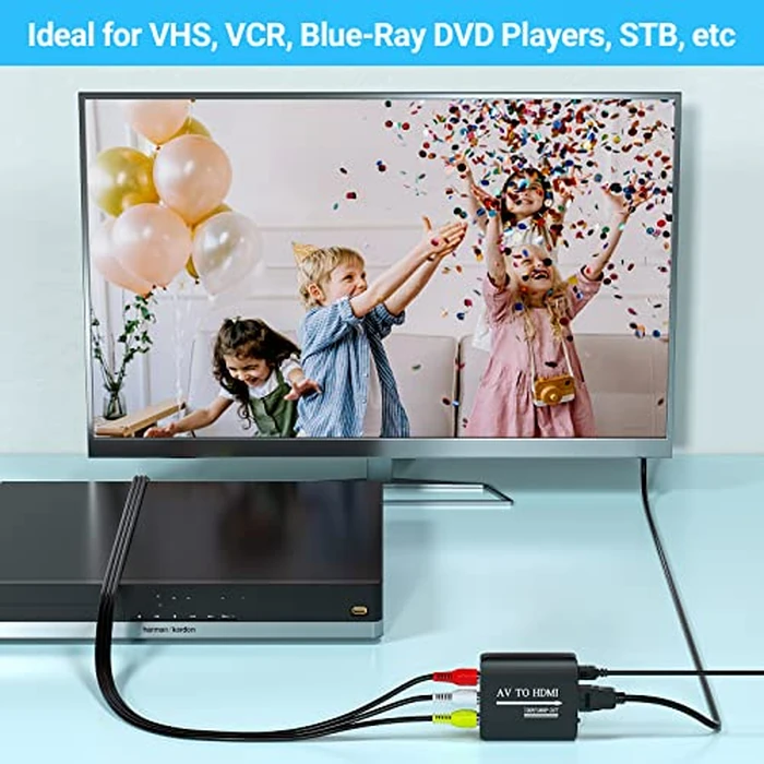 RCA to HDMI Converter,GINGIN 1080p/720p AV to HDMI Converter for HDTV/PC/N64/Wii/PS1/PS2/PS3/STB/Xbox/VHS/VCR/Blue-Ray DVD Players, with RCA and HDMI Cables by GINGIN - Image 7