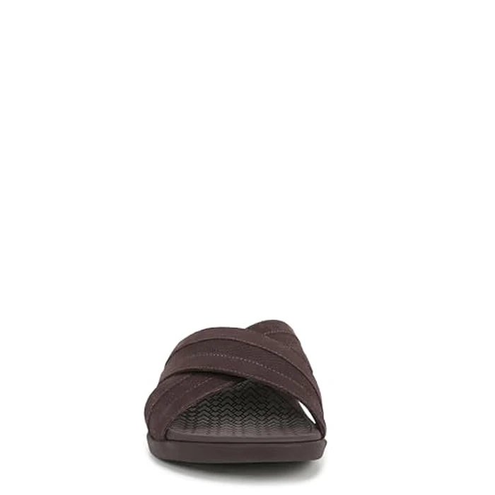 Vionic Men's Tide Slide Sandal, Chocolate Brown Leather, 10 by Vionic - Image 2
