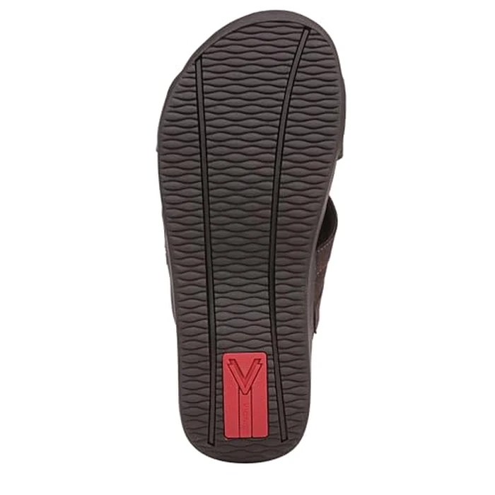 Vionic Men's Tide Slide Sandal, Chocolate Brown Leather, 10 by Vionic - Image 4
