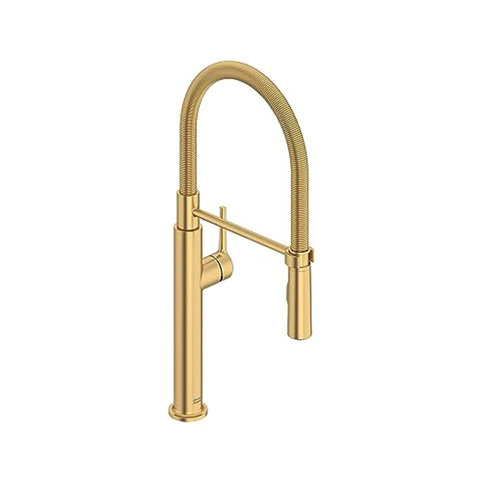 American Standard 4803350.GN0 Studio S Semi-Pro Pull-Down Kitchen Faucet with Spring Spout, Dual Spray, Brushed Gold by American Standard - Image 1