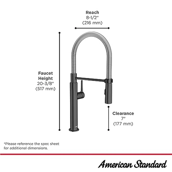 American Standard 4803350.GN0 Studio S Semi-Pro Pull-Down Kitchen Faucet with Spring Spout, Dual Spray, Brushed Gold by American Standard - Image 5