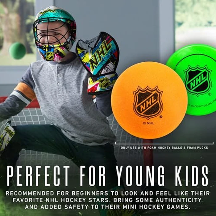 Franklin Sports NHL Youth Knee Hockey Goalie Pads + Helmet Set - Kids Knee + Mini Hockey Goalie Gear + Equipment - (2) Leg Pads, Catch Glove, Blocker + Mask Included - Graffiti by Franklin Sports - Image 5