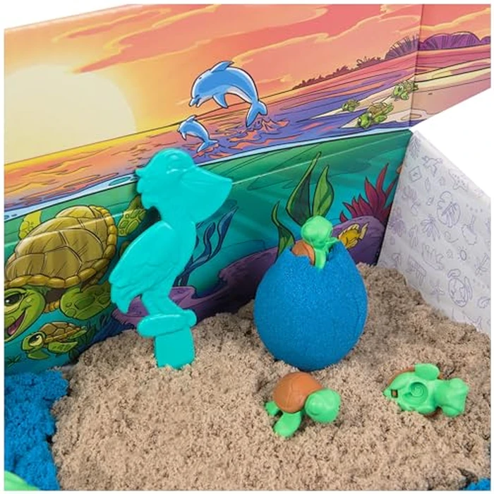 Kinetic Sand, Project Planet Turtle Beach with 14oz Play Sand, Tools & Molds, Sustainably Minded Eco Friendly Materials, Sensory Toys for Kids by Kinetic Sand - Image 2
