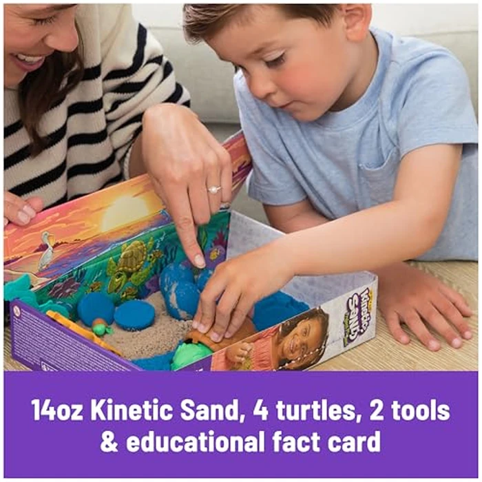 Kinetic Sand, Project Planet Turtle Beach with 14oz Play Sand, Tools & Molds, Sustainably Minded Eco Friendly Materials, Sensory Toys for Kids by Kinetic Sand - Image 3