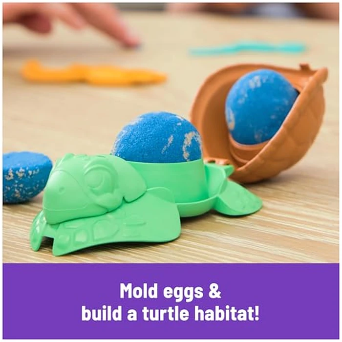 Kinetic Sand, Project Planet Turtle Beach with 14oz Play Sand, Tools & Molds, Sustainably Minded Eco Friendly Materials, Sensory Toys for Kids by Kinetic Sand - Image 5