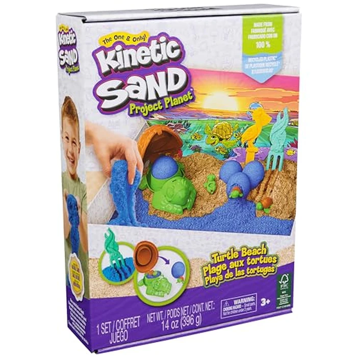 Kinetic Sand, Project Planet Turtle Beach with 14oz Play Sand, Tools & Molds, Sustainably Minded Eco Friendly Materials, Sensory Toys for Kids by Kinetic Sand - Image 9