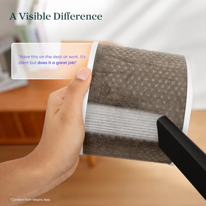 LEVOIT Air Purifiers for Bedroom Home Dorm, AHAM VERIFIED, 3-in-1 Filter Cleaner With Aroma Pad, Filters Smoke, Allergens, Pet Dander, Odor, Dust, Office, Desktop, Core Mini-P, White by LEVOIT - Image 5