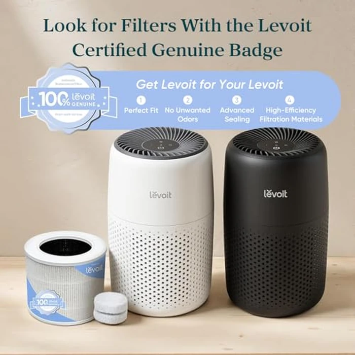 LEVOIT Air Purifiers for Bedroom Home Dorm, AHAM VERIFIED, 3-in-1 Filter Cleaner With Aroma Pad, Filters Smoke, Allergens, Pet Dander, Odor, Dust, Office, Desktop, Core Mini-P, White by LEVOIT - Image 6