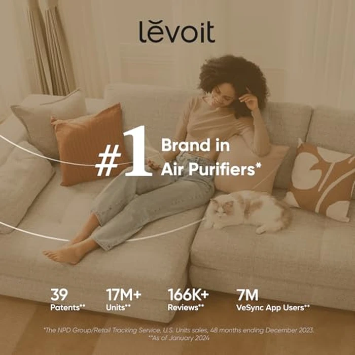 LEVOIT Air Purifiers for Bedroom Home Dorm, AHAM VERIFIED, 3-in-1 Filter Cleaner With Aroma Pad, Filters Smoke, Allergens, Pet Dander, Odor, Dust, Office, Desktop, Core Mini-P, White by LEVOIT - Image 8