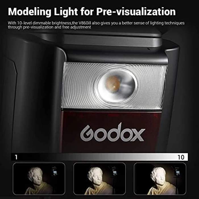 Godox V860III-C Camera Flash for Canon Camera Flash Speedlite Speedlight Light,2.4G HSS 1/8000s,480 Full-Power Flashes,7.2V/2600mAh Li-ion Battery,0.01-1.5s Recycle Time,10 Levels LED Modeling Lamp by GODOX - Image 2