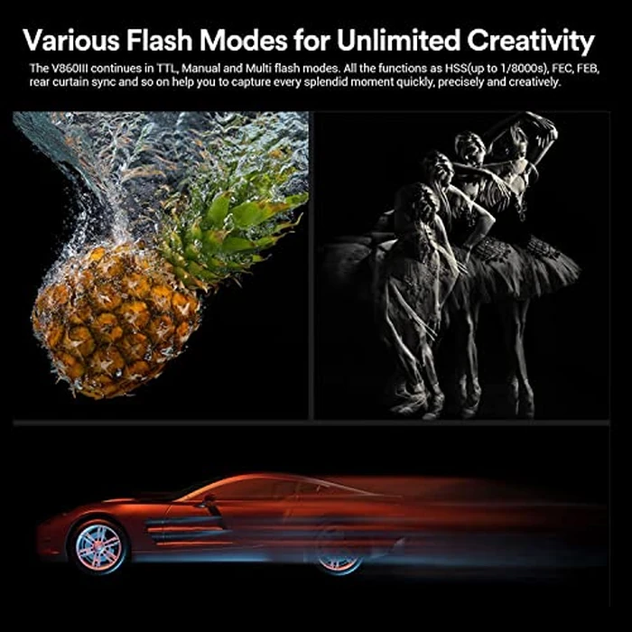 Godox V860III-C Camera Flash for Canon Camera Flash Speedlite Speedlight Light,2.4G HSS 1/8000s,480 Full-Power Flashes,7.2V/2600mAh Li-ion Battery,0.01-1.5s Recycle Time,10 Levels LED Modeling Lamp by GODOX - Image 6