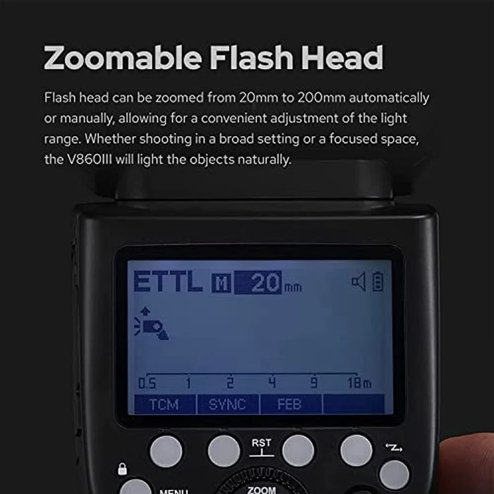 Godox V860III-C Camera Flash for Canon Camera Flash Speedlite Speedlight Light,2.4G HSS 1/8000s,480 Full-Power Flashes,7.2V/2600mAh Li-ion Battery,0.01-1.5s Recycle Time,10 Levels LED Modeling Lamp by GODOX - Image 7