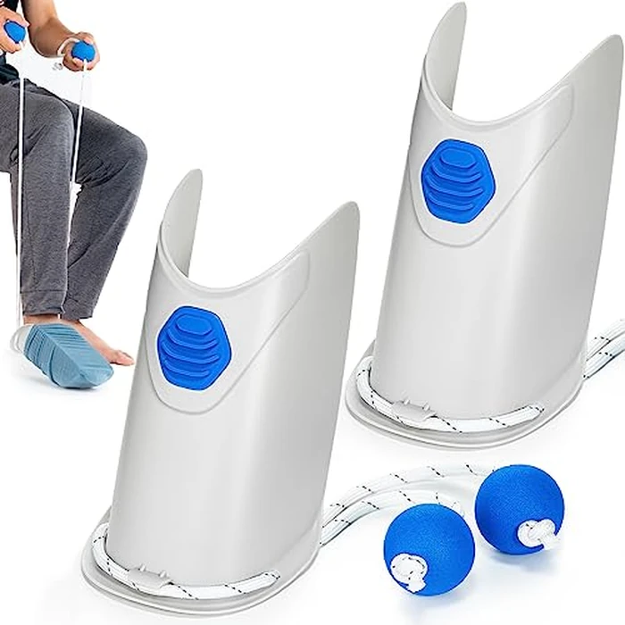 Sock Aid - 2 Pack Socks Helper with Adjustable Cords, Easy on Sock Aid Tool with Ergonomic Soft Foam Round Handles for Elderly, Disabled, Pregnant, Diabetics-Sock Helper Aide Tool by DOTCUTY - Image 1