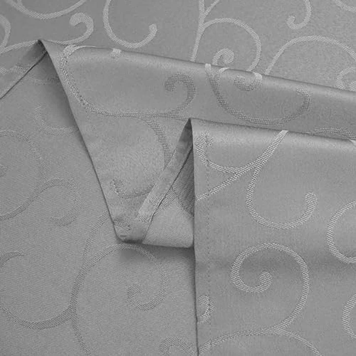 Marina Decoration Home Decor Jacquard Waterproof Thick Elegant Soft Premium Solid Damask Scroll Decorative Kitchen Table Cloth Liquid Repellent Stain Resistant Tablecloth, Silver Color Round 90 Inch by Marina Decoration - Image 7