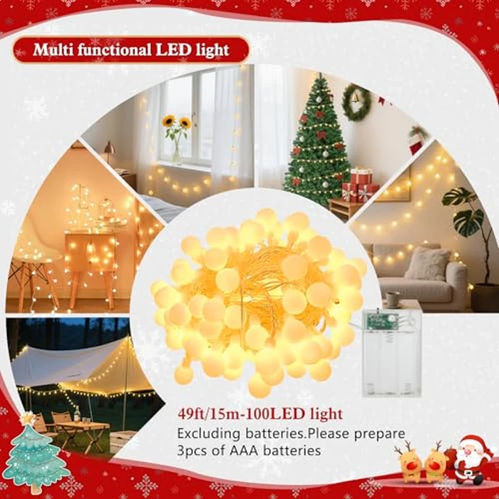 6ft Artificial Christmas Tree with Lights,Premium Xmas Tree with Storage Bag,Hinged Pine Tree w/950 Branch Tips,15M 100LDE Warm White Lights for Home,Office,Party Decoration by yazi - Image 4