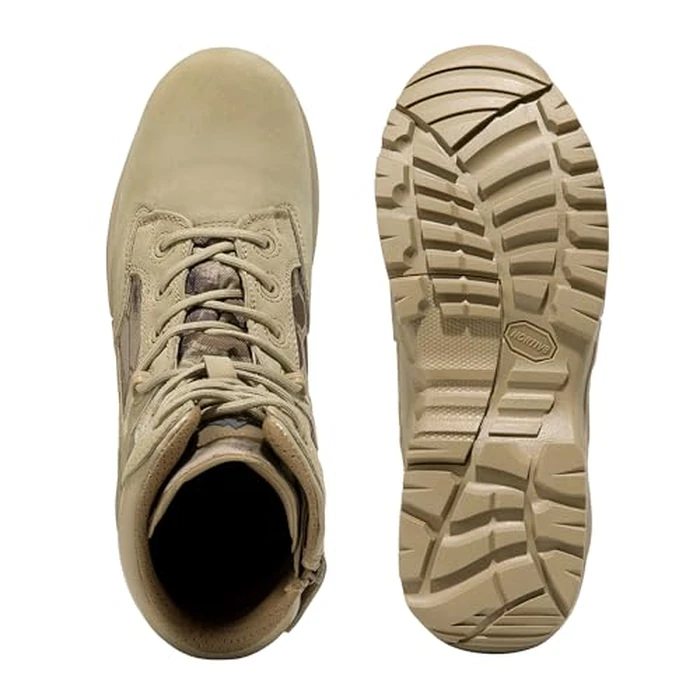 NORTIV 8 Mens Military Tactical Work Boots Hiking Side Zip Leather Outdoor Motorcycle Combat Boots Response,Size 10.5W,Camo Sand by NORTIV 8 - Image 7