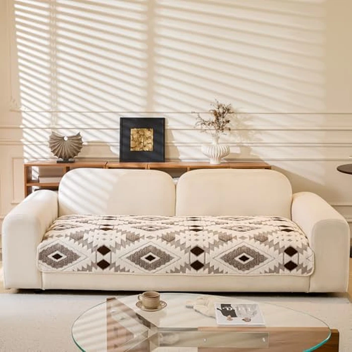 WEYOND Pet-Friendly Couch Covers for Sofa, Soft Plush Washable Sofa Covers for Dogs, Non-Slip Furniture Protector (Seat Cover, Coffee, 35.5" x 82.5") by WEYOND - Used - Very Good condition