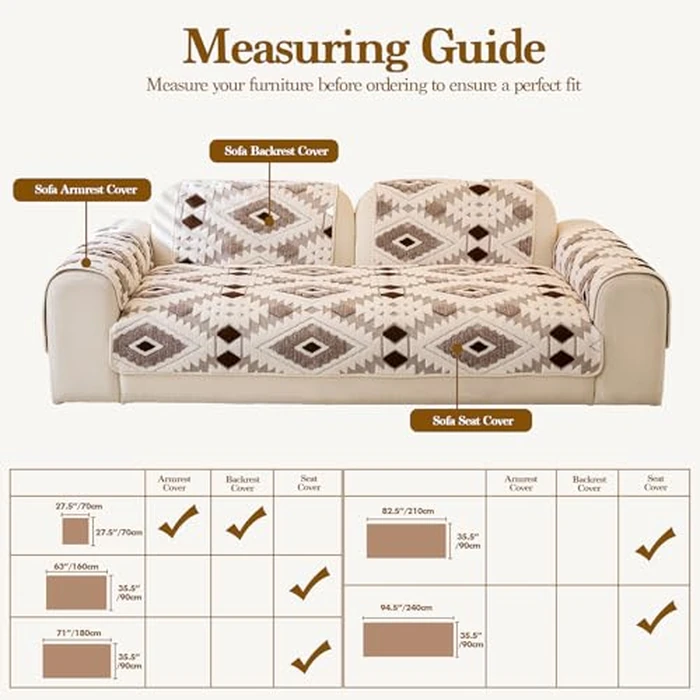 WEYOND Pet-Friendly Couch Covers for Sofa, Soft Plush Washable Sofa Covers for Dogs, Non-Slip Furniture Protector (Seat Cover, Coffee, 35.5" x 82.5") by WEYOND - Image 5