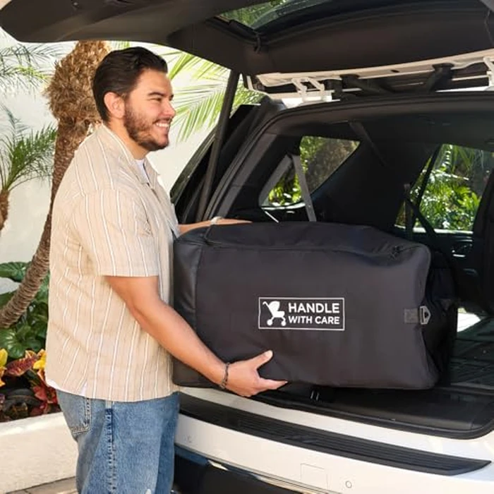 J.L. Childress Universal Stroller Travel Bag for Airplane - Fits Most Baby Strollers, Flying Essentials, Airport Accessories for Gate or Luggage Check, ID Card, AirTag Compatible - Large, Padded by J.L. Childress - Image 8