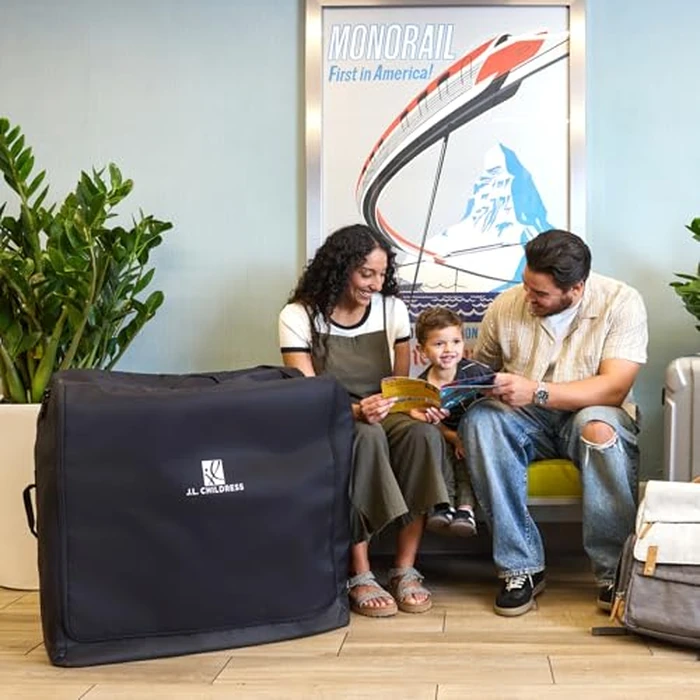 J.L. Childress Universal Stroller Travel Bag for Airplane - Fits Most Baby Strollers, Flying Essentials, Airport Accessories for Gate or Luggage Check, ID Card, AirTag Compatible - Large, Padded by J.L. Childress - Image 9