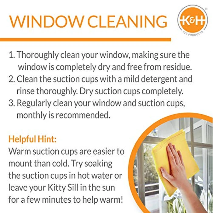 K&H Pet Products EZ Mount Cat Window Perch Kitty Sill Scratcher Cradle, Sturdy Window Perch for Large Cats, Steel Frame Scratcher Hammock with Strong Suction Cups for Glass - 20 X 11in Cardboard by K&H - Image 6