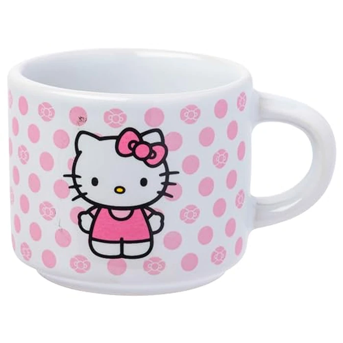 Silver Buffalo Sanrio Hello Kitty Polka Dots 4pc Stackable Ceramic Espresso Small Cup Set, 3 Ounces by Silver Buffalo - Image 4