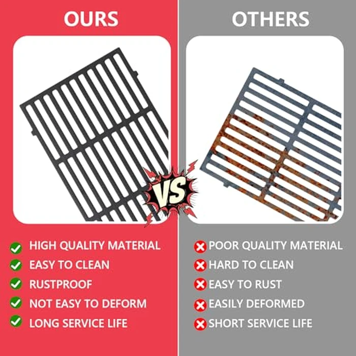 66097 Genesis II 400 Grill Grates for Weber Genesis GS4 II/LX 400 Series Grills Parts Genesis 2 E-410 S410 E-435 S-435 E-415 SE-410 LX S-440, 66089 Grates for Kitchen-aid 740-0781 Parts Cast Iron by DcYourHome - Image 4