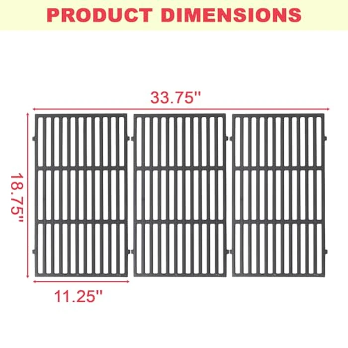 66097 Genesis II 400 Grill Grates for Weber Genesis GS4 II/LX 400 Series Grills Parts Genesis 2 E-410 S410 E-435 S-435 E-415 SE-410 LX S-440, 66089 Grates for Kitchen-aid 740-0781 Parts Cast Iron by DcYourHome - Image 6