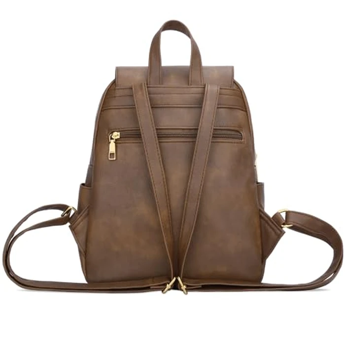 KKXIU Trendy Vegan Leather Backpack Purse for Women and Ladies Shoulder Travel Daypacks Bags (Z-Brown) by KKXIU - Image 5